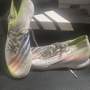 Adidas Predator White Indoors with Blue and Red Accents